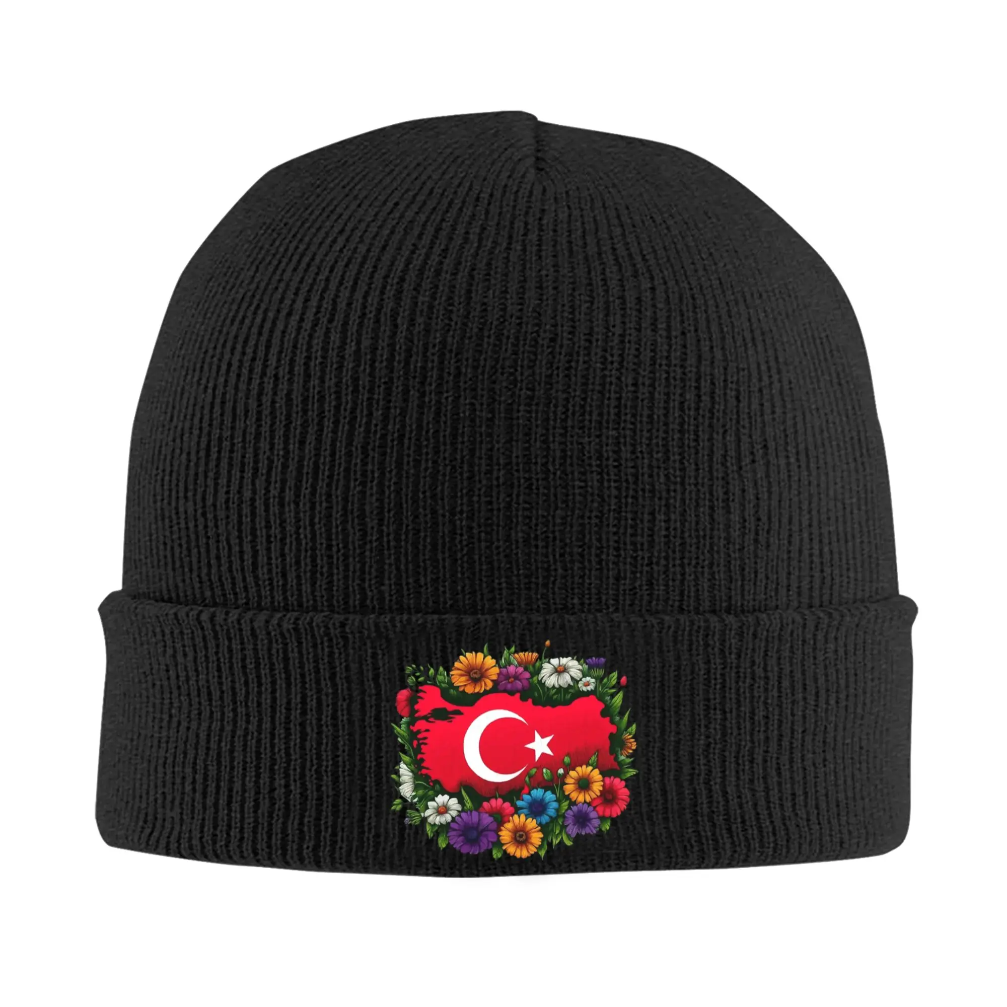 Turkish Flag Turkey Proud  Knitted Caps for Women Men Beanies Autumn Winter Hats  Crochet Cap