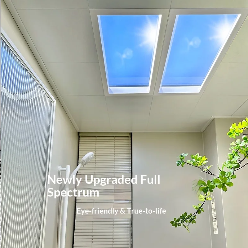 Ultra Thin Smart Integrated LED Skylight Ceiling Light Natural Sunlight Effect Kitchen Living Room Home Decor Acrylic New