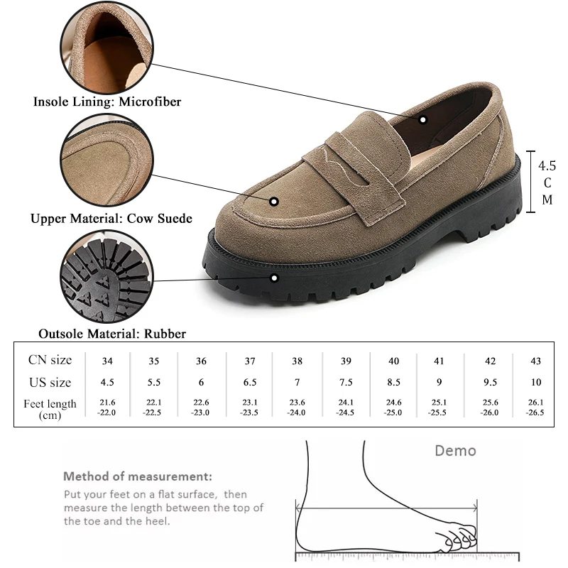 GMQM Brand Fashion Women Genuine Leather Pumps New Classic Platform Loafers Shoes Slip-On High Quality Walking Shoes Office Lady