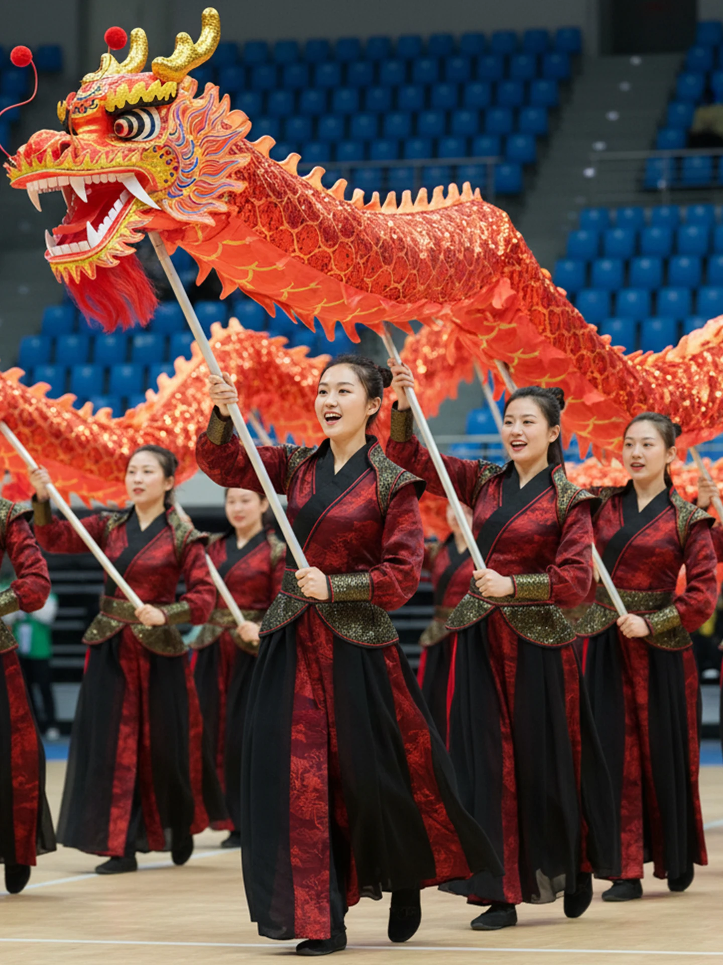 

Adult Performance Costume Dance ow Drumming Gown Flower Mulan Winter New Sle 2026 Tumnus Ethnic Stage Outfit