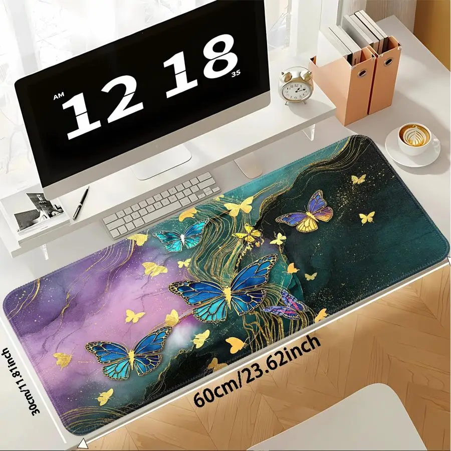 Anti slip Mouse Pad Desk accessories Keyboard Mouse Pad Computer Laptop Pad office Pad Game Console Pad Marble Butterfly