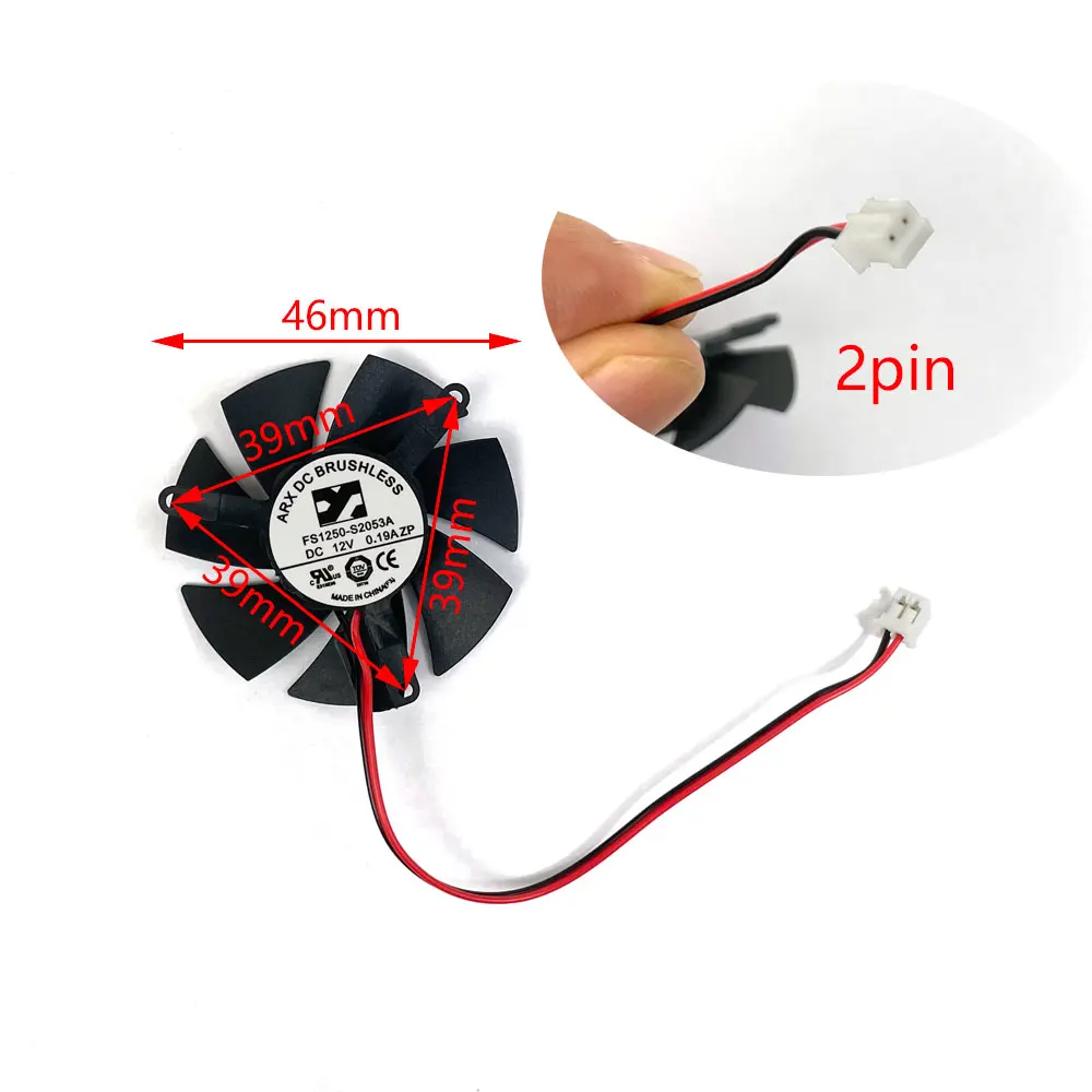 HA5010M12F-Z 45mm 0.1A 2pin GT 1030 GPU VGA Alternative Cooler Graphics Card Fan For MSI GeForce GT1030 2G LP OCV1 Card Cooling