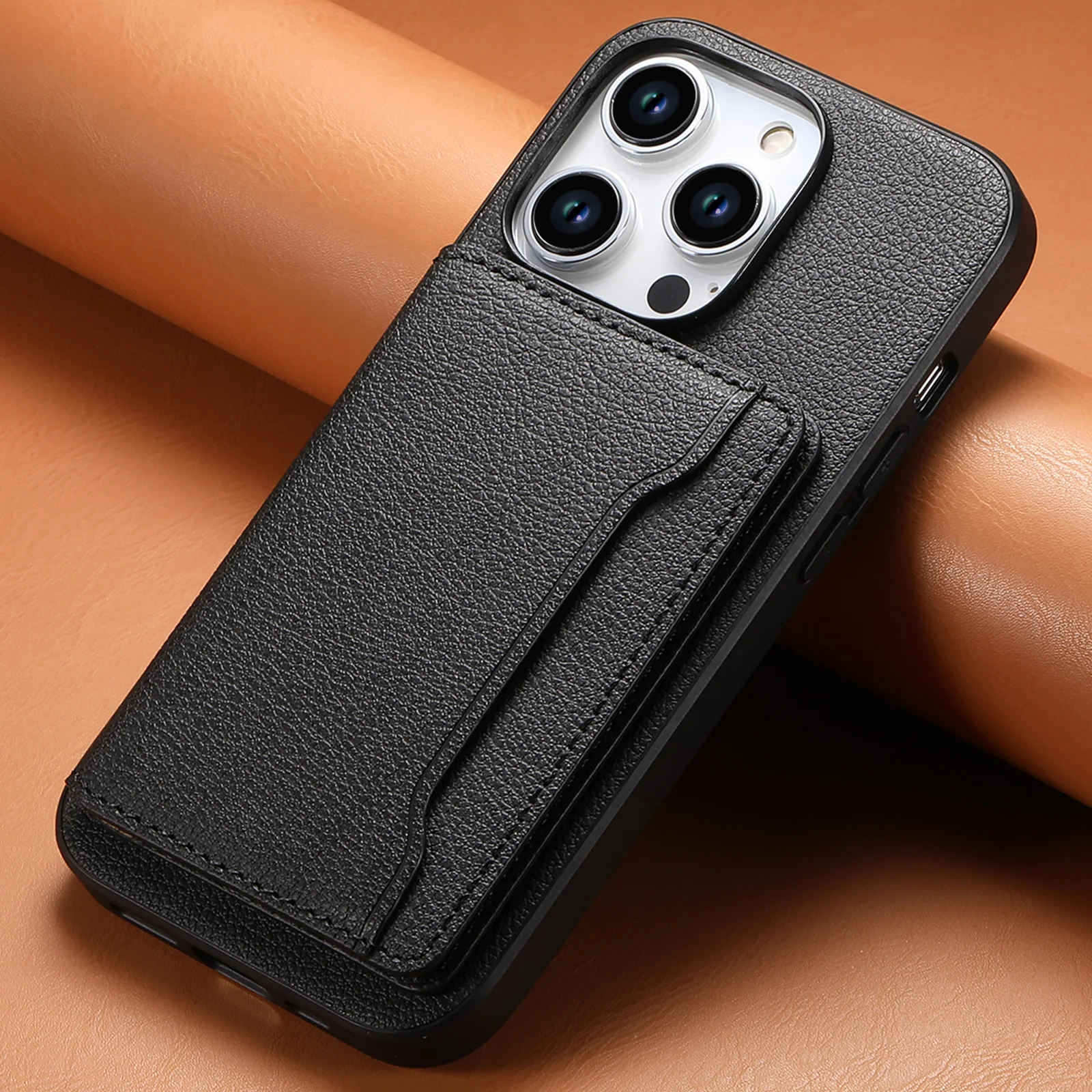 Card Slots Stand Leather Case For iPhone 18 Pro Max 14 13 12 11 15 16 17 Pro Max 16 Plus 17Air 16E 17E Phone Wallet Bag Cover