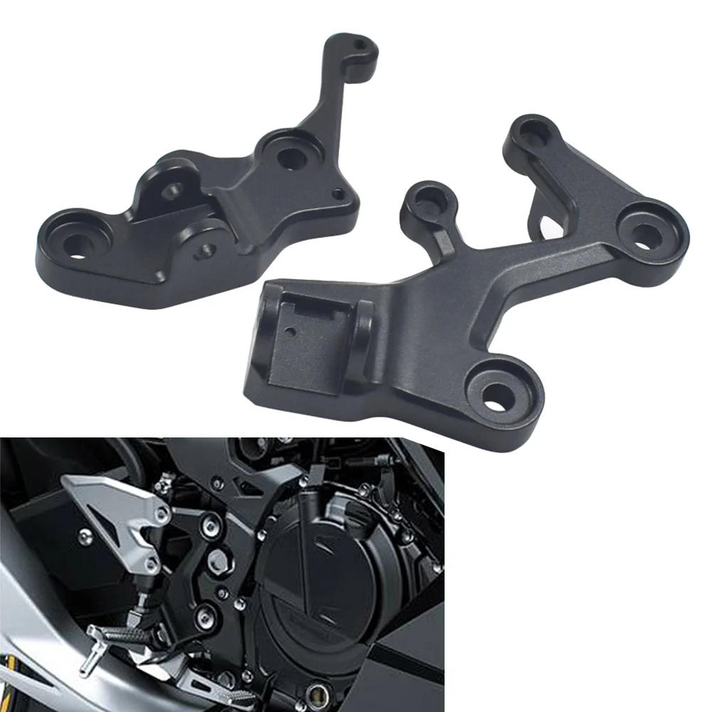 Motorcycle Front Footrests Foot Pegs Pedal Bracket Left+Right 2Pcs For Kawasaki Ninja 400 Z400 2018 2019 2020 2021 2022 Aluminum