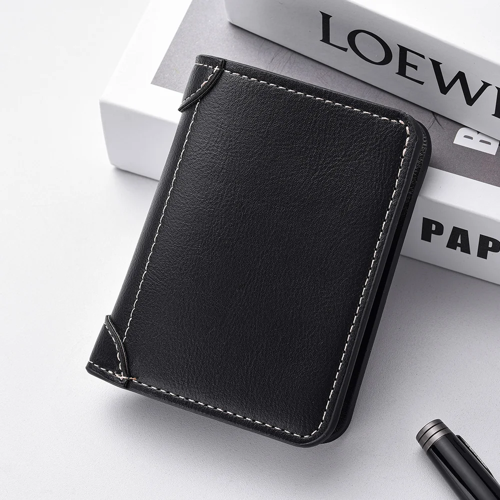 1Pc Neue Ultra-dünne Mini Weiche PU Leder Kreditkarte Brieftasche Halter Kurze Vertikale Hohe Qualität männer brieftasche