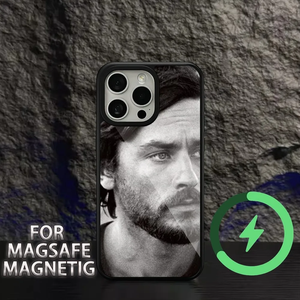 alain delon  Phone Case For iPhone 11 12 13 14 15 Plus Pro Max Charging  Magsafe Magnetic Wireless Cover