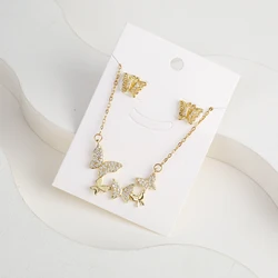 6 Styles New Fashion Zirconia Butterfly Insect Jewelry Set Necklace Earrings Temperament Women Girls Party Jewelry Birthday Gift