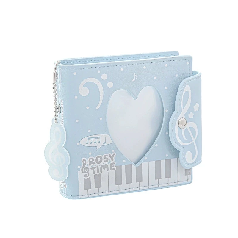 MINKYS Kawaii Album na Karty z Motywem Fal, Skóra PU, 3 Pierścienie, Kpop, 3 Cale, Jedna Kieszeń, Organizer na Karty Idol, Album do Przechowywania — zdjęcie produktu 6