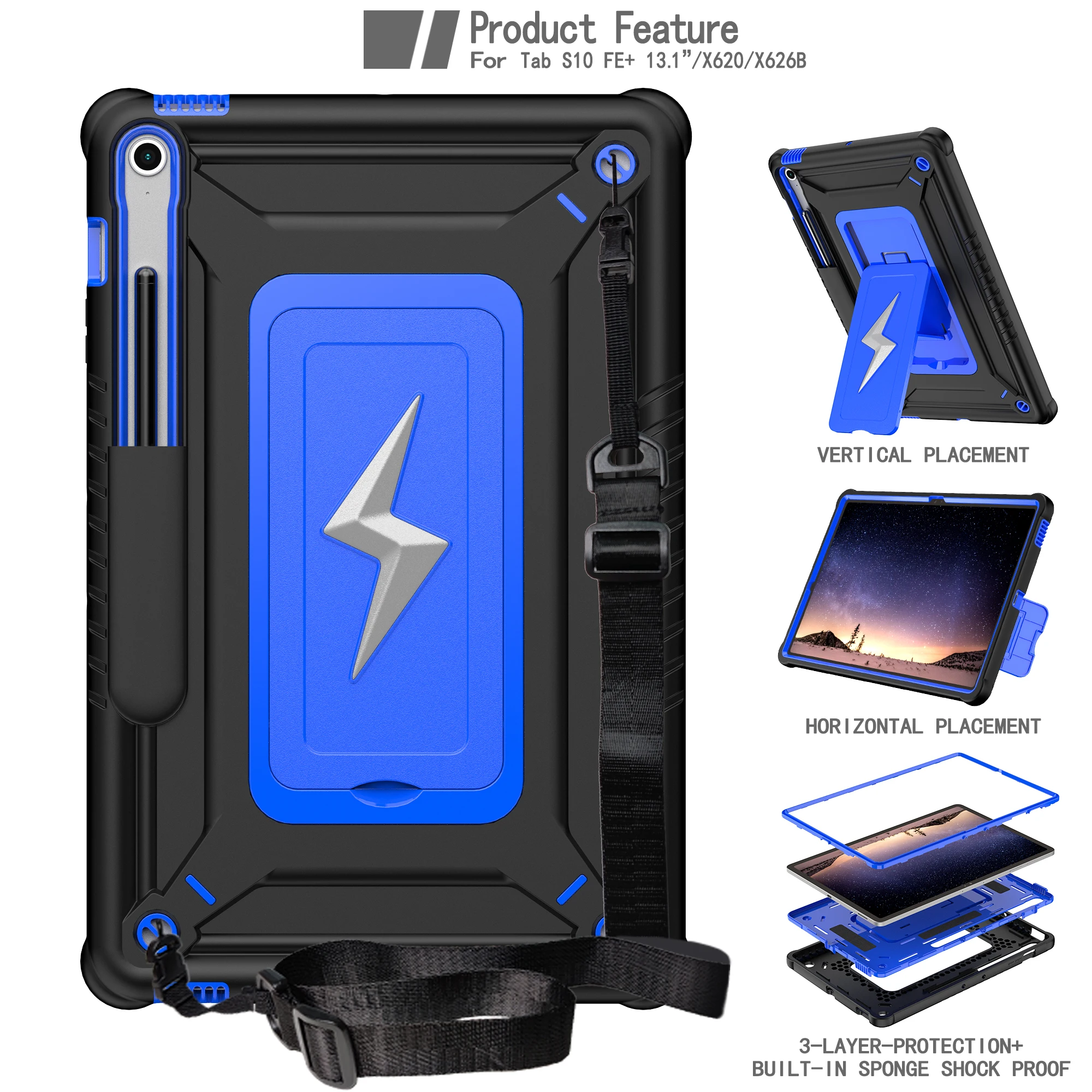 

Pop Kids Tablet Case For SAMSUNG Galaxy S10 FE Plus 13.1 Inch X620 X626b Heavy Armor Shockproof Funda For S10 Fe + 13.1 " 2025 N