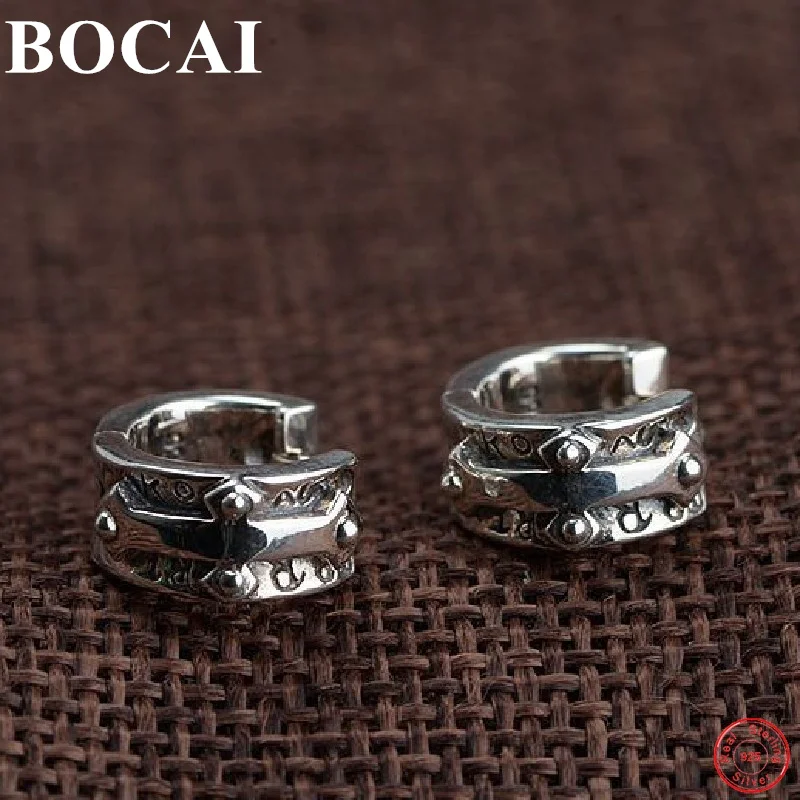 bocai-s925-boucles-d'oreilles-a-breloques-en-argent-sterling-populaire-retro-vieux-totem-lettre-croix-bijoux-pur-argentum-oreille-clips-pour-les-femmes