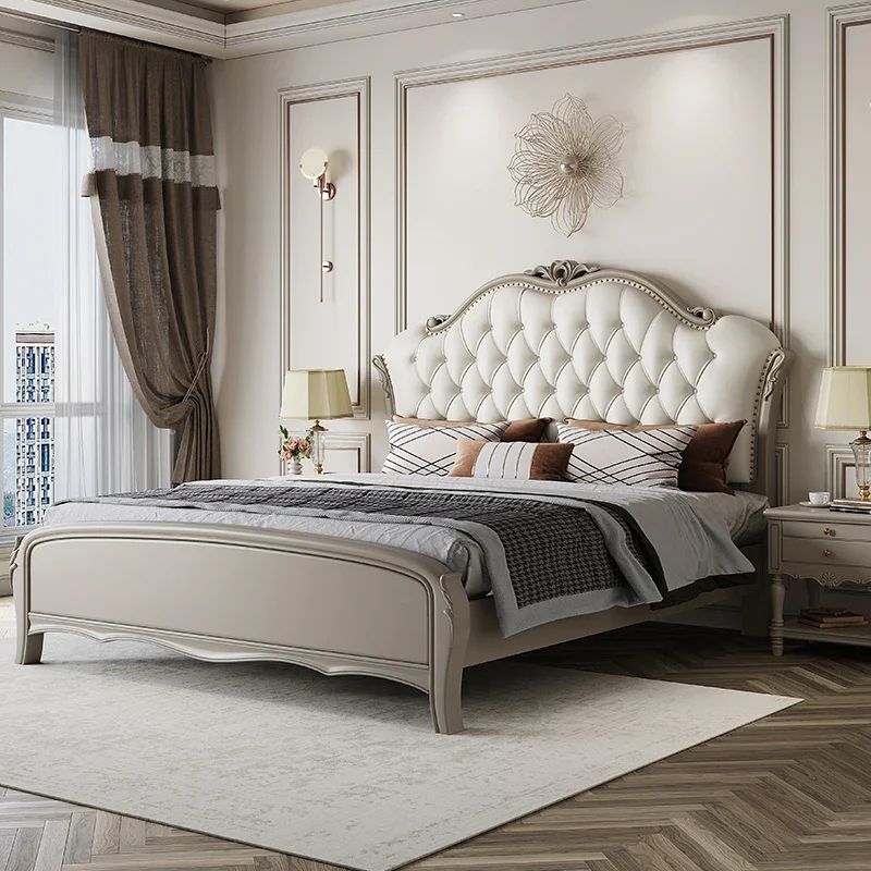 Light Luxury Chinese Princess Aesthetics Minimalist Bed Comfortable Japanese Muebles Furniture Design Fashionable Bed White Home