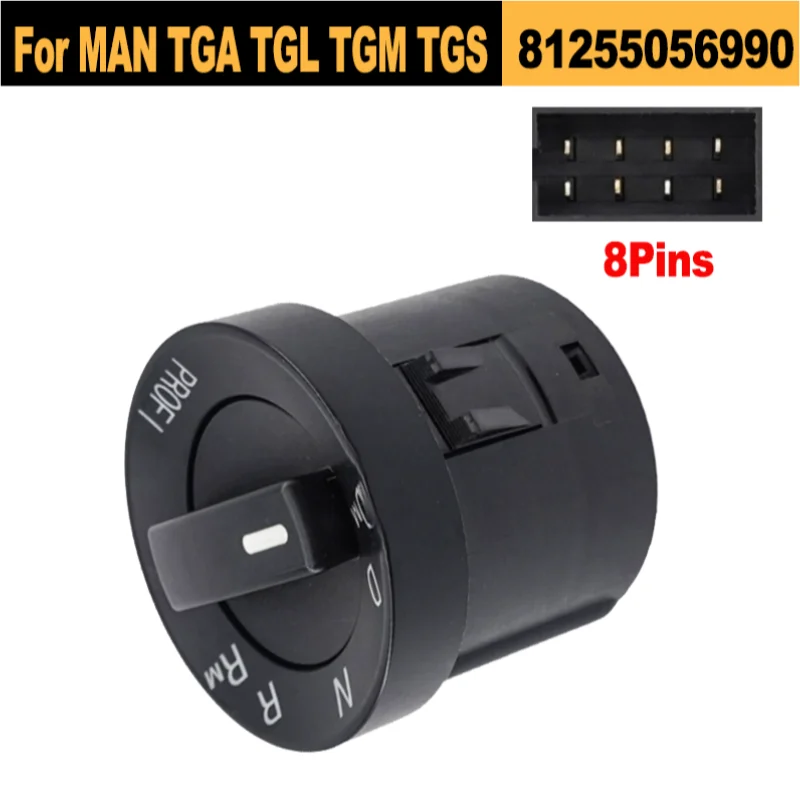 81255056990 Rotary Switch For MAN TGA TGL TGM TGS TGX Left-Hand Drive Headlight Gearbox Shift Lever Automotive Parts Replacement