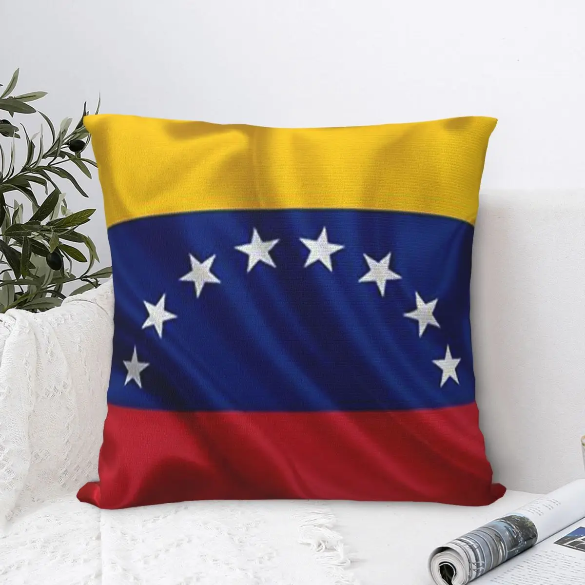 

Venezuela Flag Square Pillowcase Polyester Pillow Cover Velvet Cushion Decor Comfort Throw Pillow For Home Bedroom