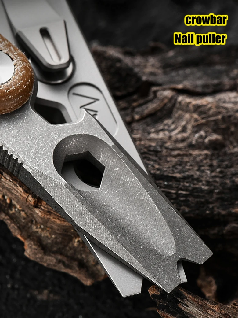 Imagem -03 - Titanium Alloy Auto-defesa Segurança Gadget Ferramenta Edc Chaveiro Pendant Nail Lifter Chave Abridor de Garrafas Outdoor Ferramenta Edc 115 Centímetros Tc4