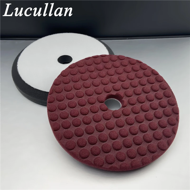 Lucullan Imported 5-inch Medium Soft Cut Polishing Sponge Embossed Design To Lock The Wax and Spray Evenly