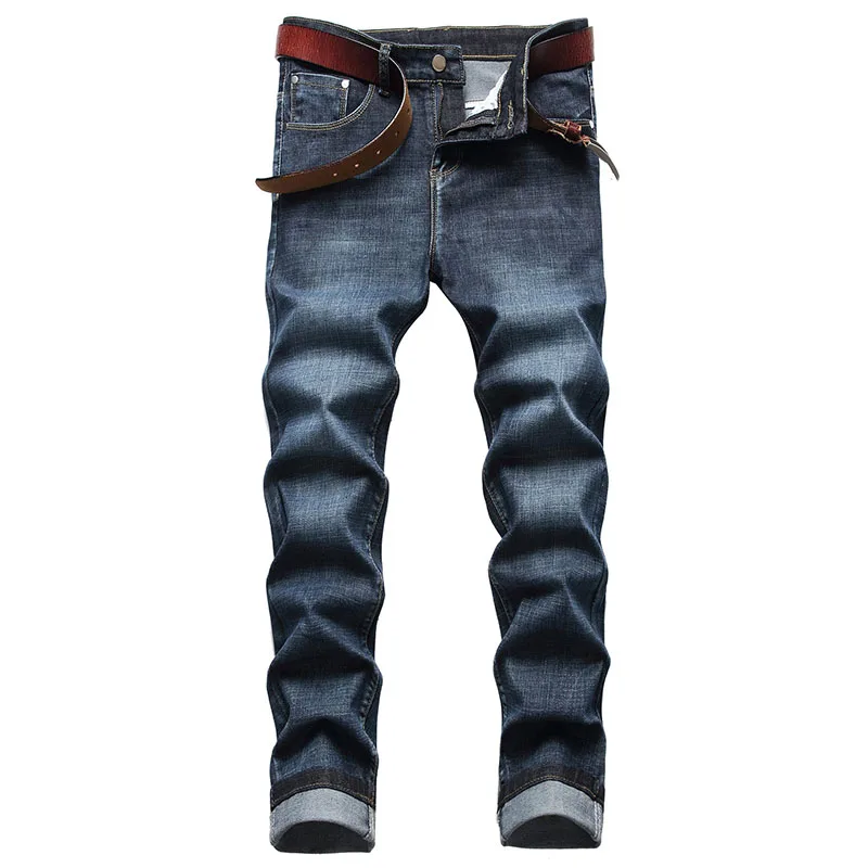 

Spring Autumn Men's Smart Elastic Jeans Men Business Fashion Straight Regular Stretch Denim Trousers Streetwear Jeans for Men