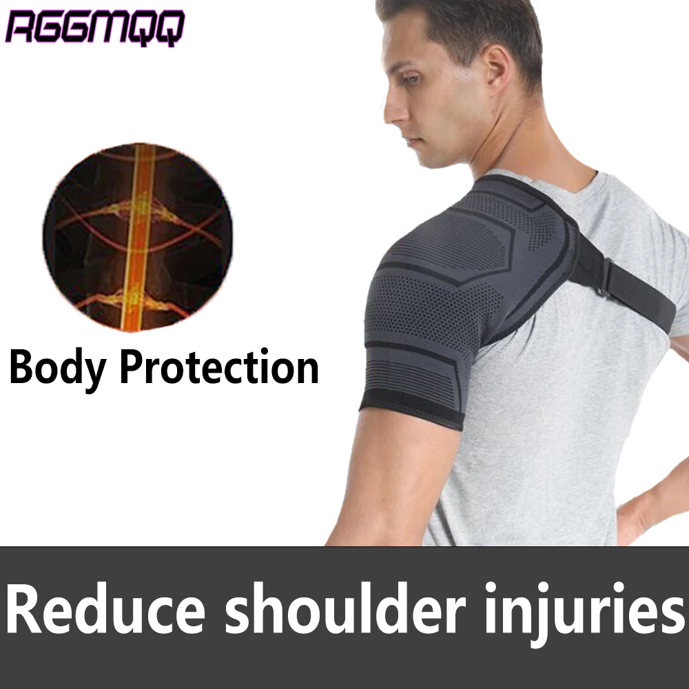 RGGMQQ 1 Stück Schulterstütze, Rotator-Cuff-Stützbandage und Armschlinge zur Schmerzlinderung, verstellbar, passend für linken und rechten Arm, für Männer und Frauen