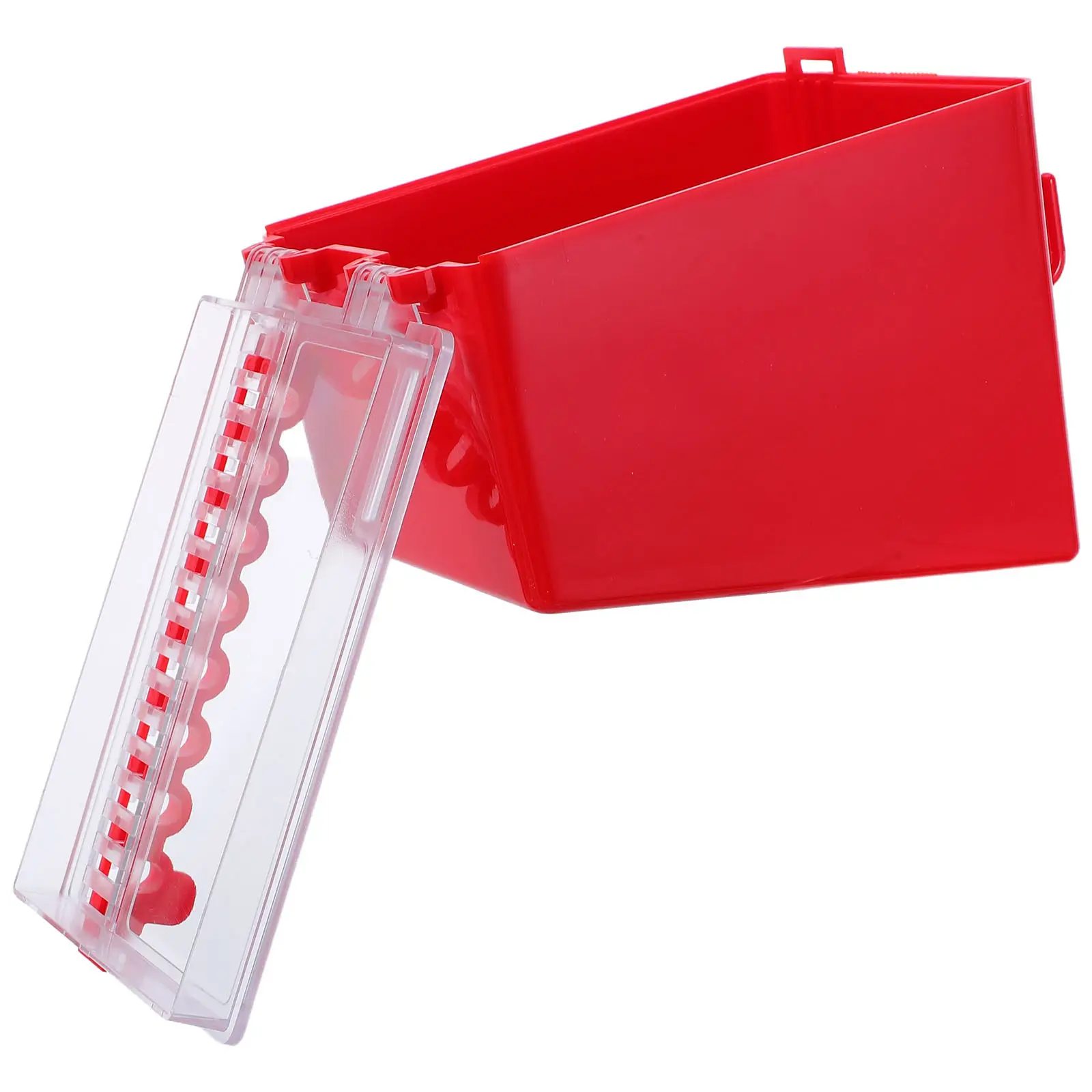 Group Padlock Box Red Wall Mounted Portable Lockout Tagout Box 8 Slots Clear Panel Outdoor Key Storage Security Station