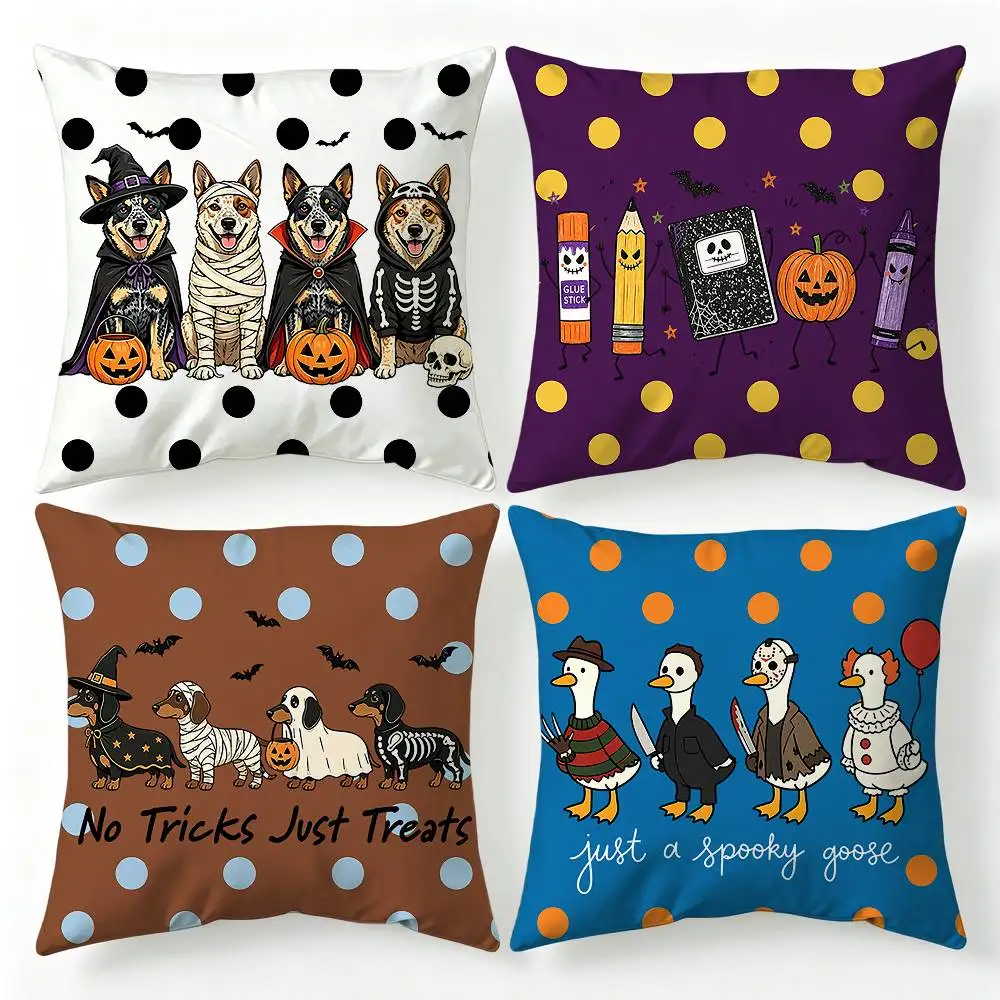 Halloween Spooky Pets Collection Pillow Cover Sofa Cushion Cover Home Room Decoration Children Gift