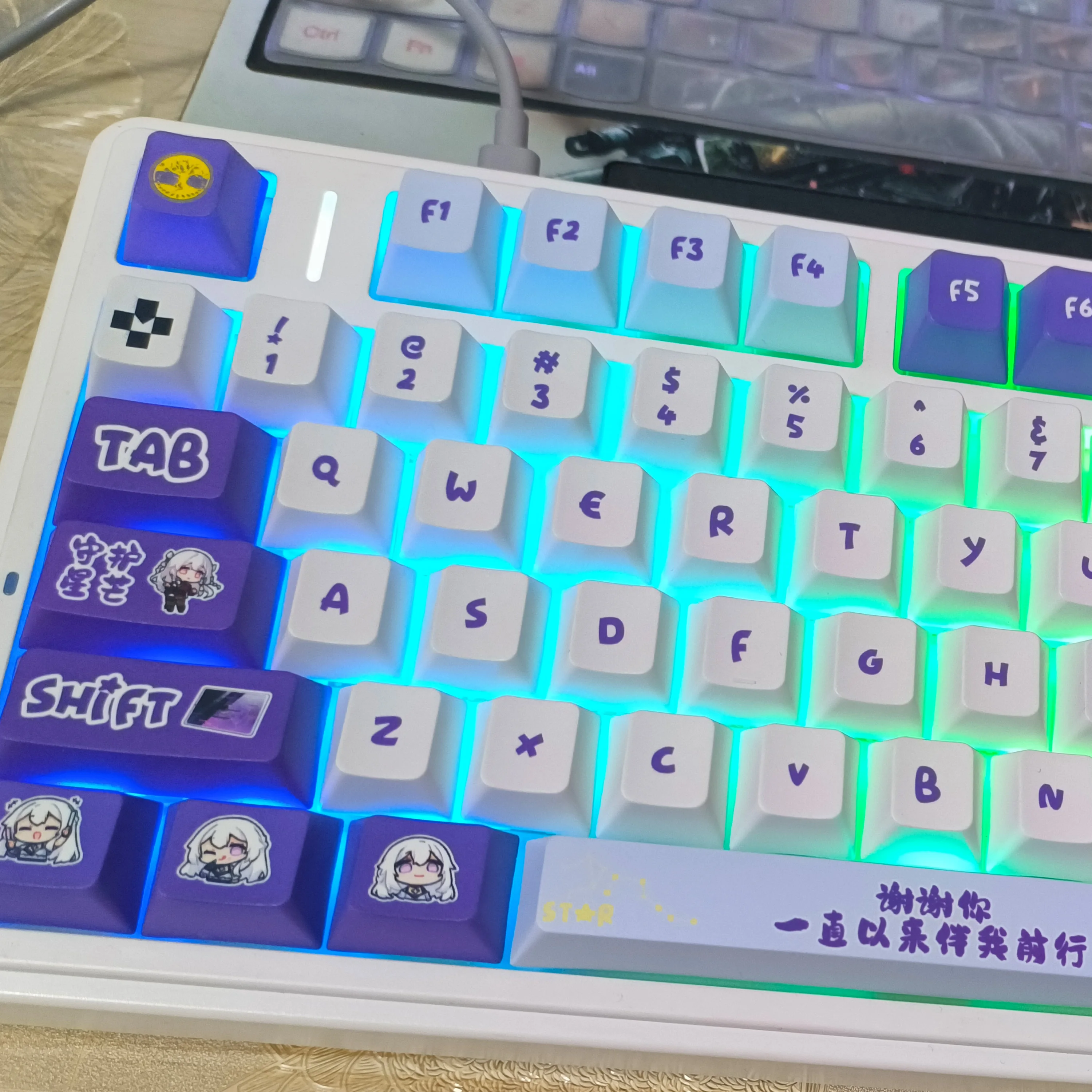122 Keys Strinova Keycaps Animation Two-dimensional Chreey High-value PBT Hot Sublimation Key Caps for ROG Mechanical Keyboard