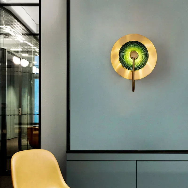 Nordic Glass Wall Sconce Modern LED Gold Metal Wall Lamp Light Fixture for Living Room Bedroom Bedside Corridor Home Decor
