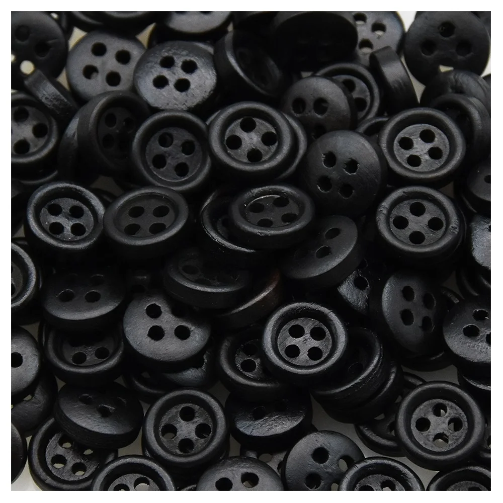 100 قطعة 10 مللي متر مختلط الألوان الصغيرة الخشب الطبيعي زر Diy بها بنفسك الأنابيب المستديرة 4 ثقوب أزرار خشبية الخياطة اكسسوارات الملابس للأطفال