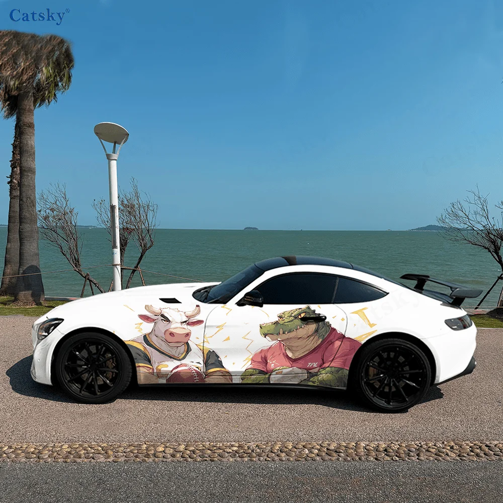 

Crocodile Cattle Cool Car Side Sticker Decoration, PVC Waterproof Scratch Resistant Decal, Car Protection, Auto Accessories Gift