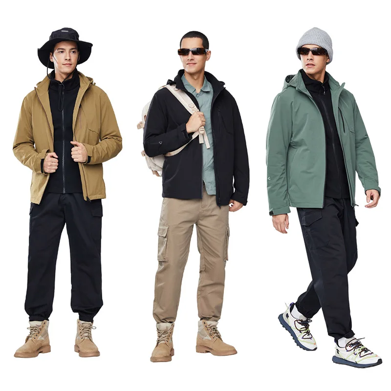 Youpin 90fun Men Casual Outdoor Windproof Thermal Warm Coat Detachable Hooded Jacket Outerwear Autumn and Winter Men Windbreak
