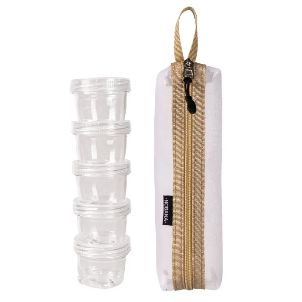 

Clear Camping Spice Set Seasoning Bottles Holder Spice Container Set Condiment Portable Travel Spice Container Bag BBQ