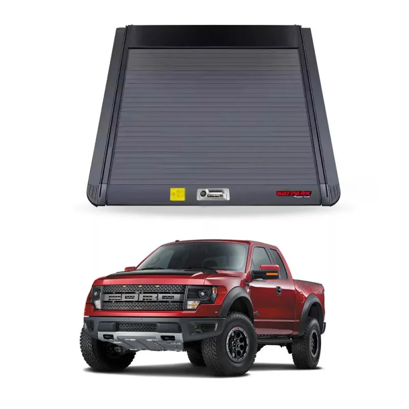 

Manual Aluminum Alloy Roll-Up Tonneau Cover for F150 Raptor 5.5ft Bed-Waterproof & No-Drill Installation