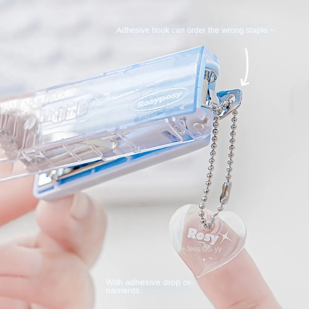 Bookbinding Tool Transparent Mini Stapler Clamp Stapler Creative Gradient Stapler Portable Lightweight Mini Stapler Simplicity