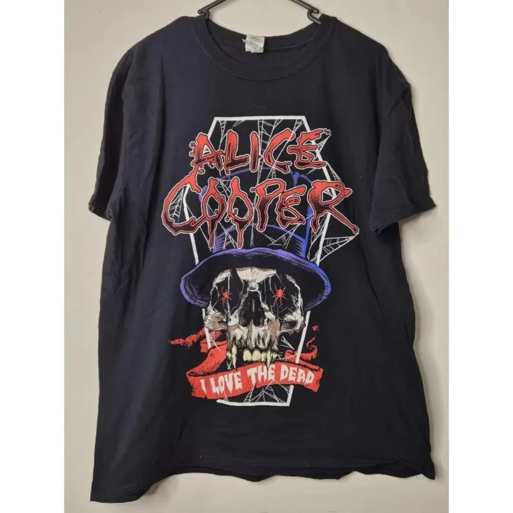 

Summer Alice Cooper I Love The Dead Tour 2025 Cotton Printed T-Shirt Tee Size XL Singer-Songwriter Mens Women T Shirts Harajuku
