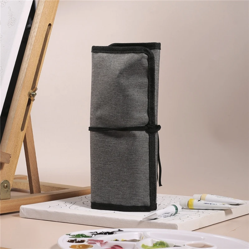 F3MA 24Kit Raschietto per pennelli per artisti con borsa per olio acrilico Acquerello Capelli in nylon per studenti principianti