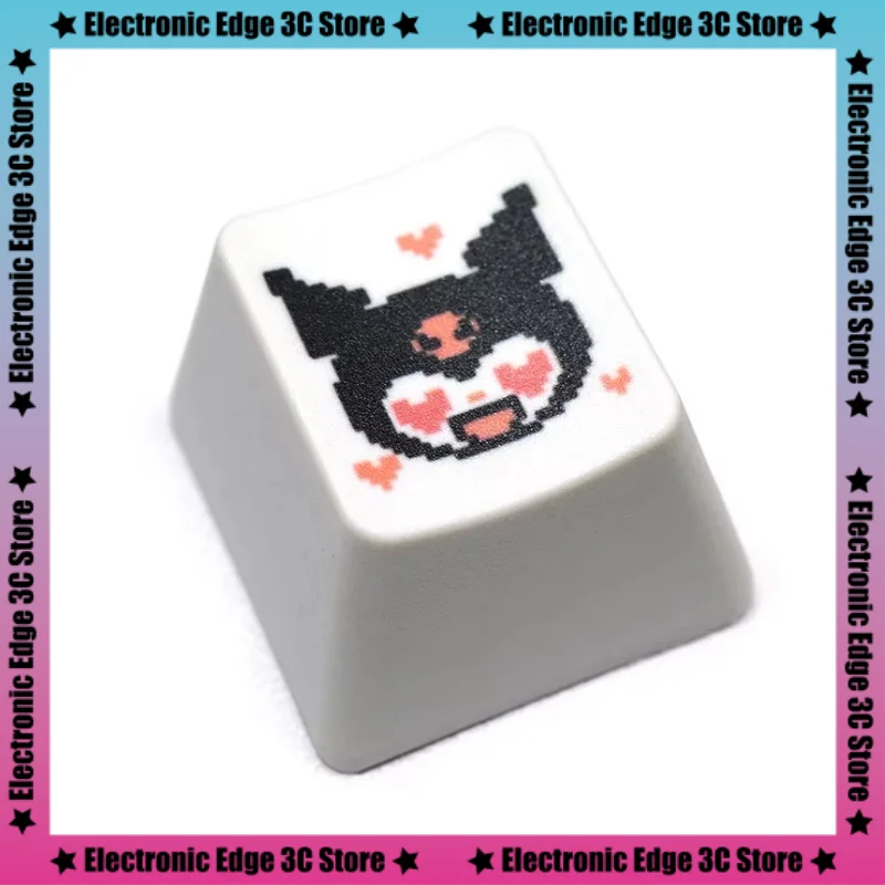 Capuchons de clavier à thème Ata ku Rabbit, style pixel, dessin animé mignon Kawaii, sublimation thermique, matériau PBT personnalisé, 1 pièce