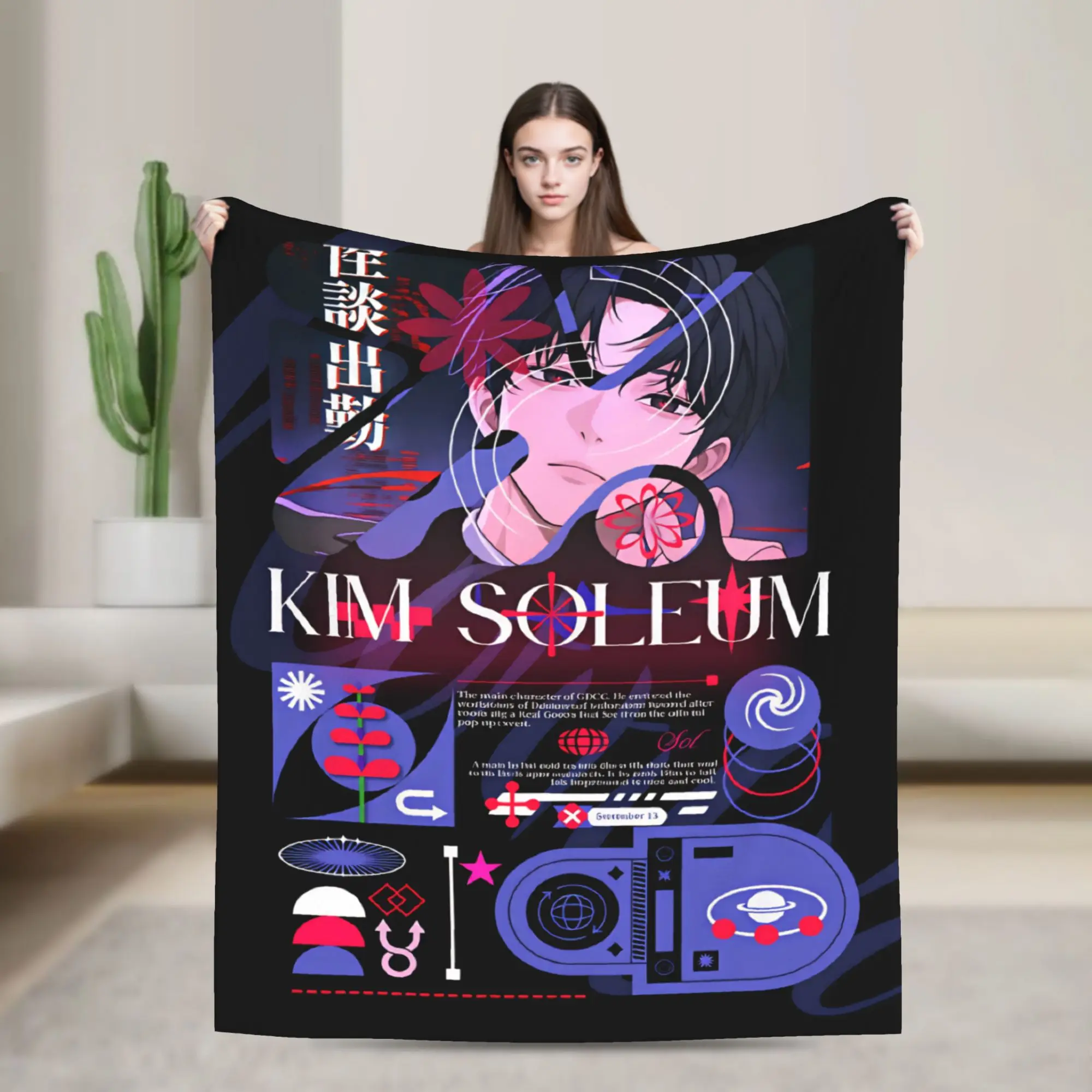 K-Kim S-Soleum Novel GSGW Blankets  Airplane Travel Flannel Throw Blanket For Couch Chair Super Soft Design Quality Bedspread