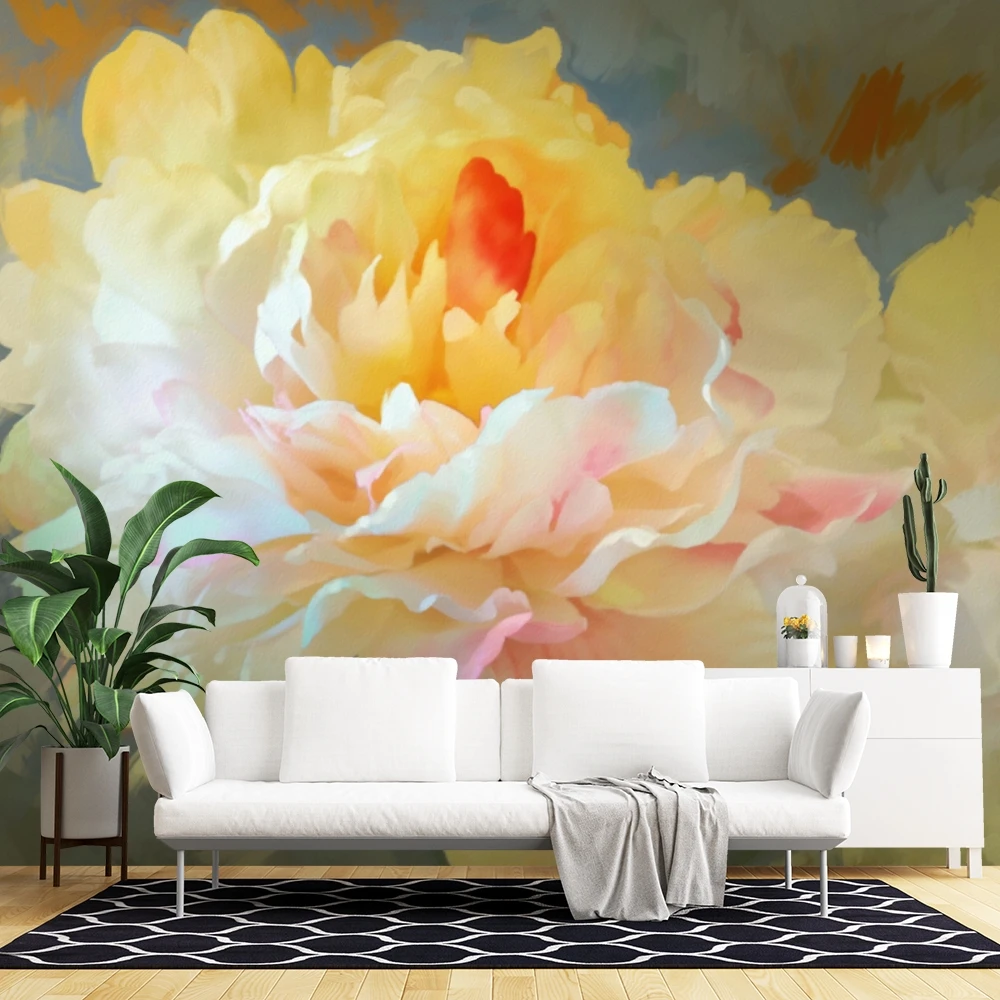 

peony flower Wall Stickers Children Baby Room Ceiling Roof Mural Home Decor Self Adhesive Wall Sticker