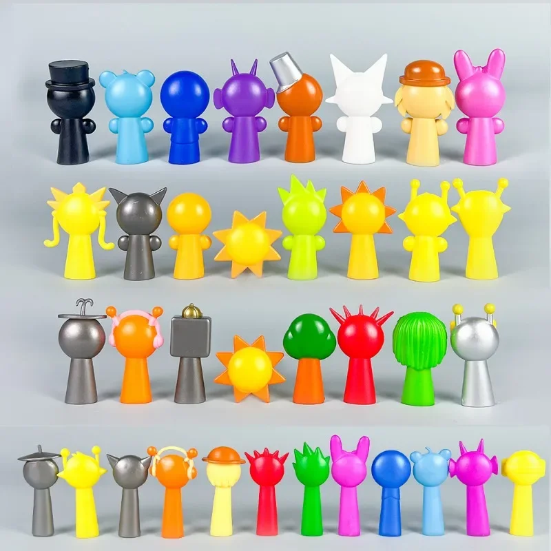 8szt Anime Kawaii Beat Boxes Sprunki Pvc Figurka 8cm Gra Lalka Model Peryferyjny Sypialnia Salon Dekoracja Ozdoby Prezent Nowy