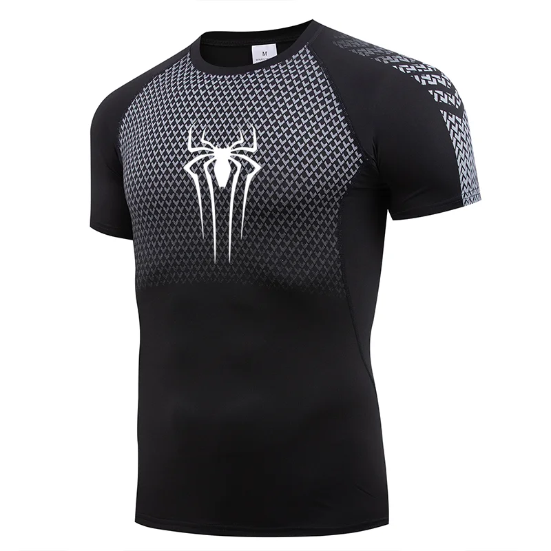 

Super Spider Compression Shirts Men Fitness Summer Quick Dry Gym TShirt Short Sleeve Athletic Tops Baselayer Undershirts Male