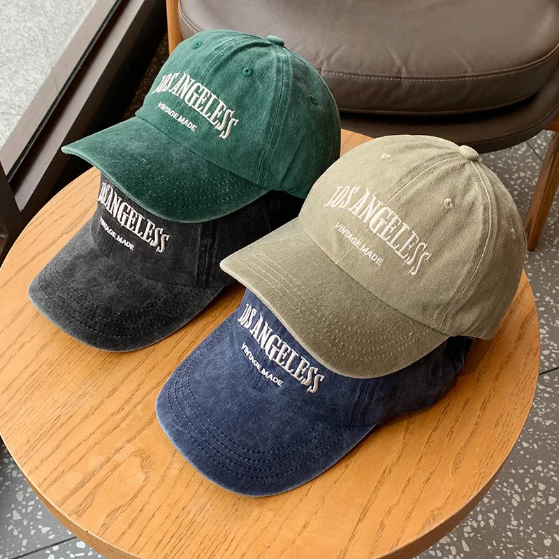 Retro smoke gray baseball cap women's spring and autumn summer American hat showing face small cap trendy brand men