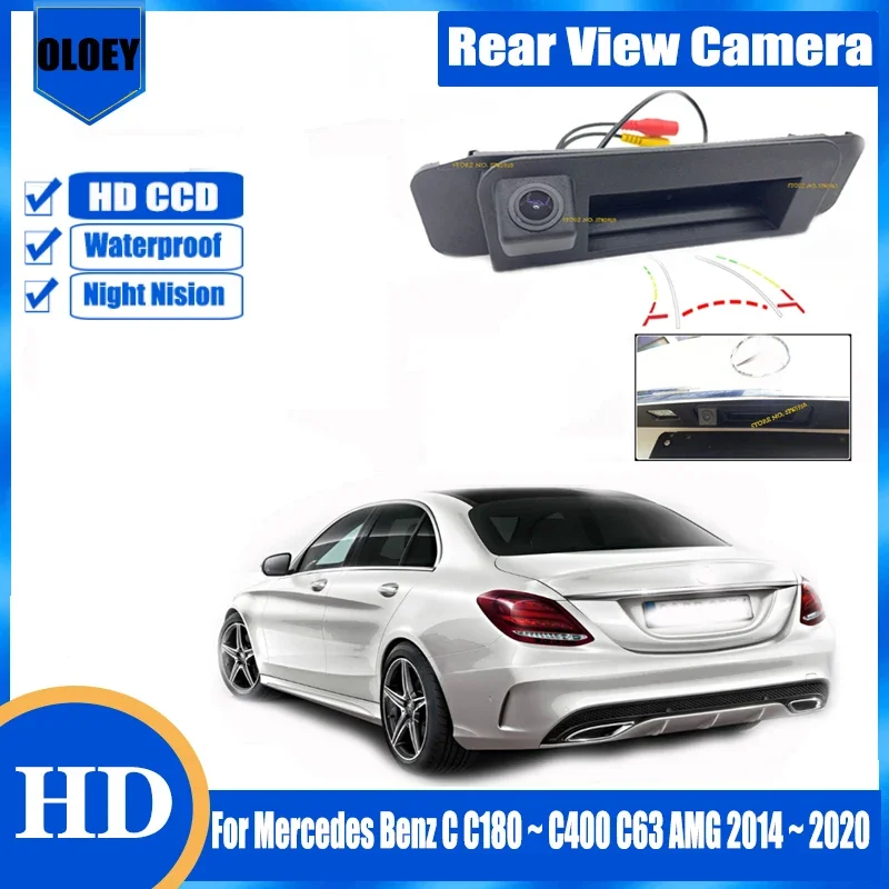 For Mercedes Benz C C180 C200 C220 C300  C350 C400 C63 AMG 2014 ~ 2020 HD Rear View Camera Night Backup Reversing Camera Trunk