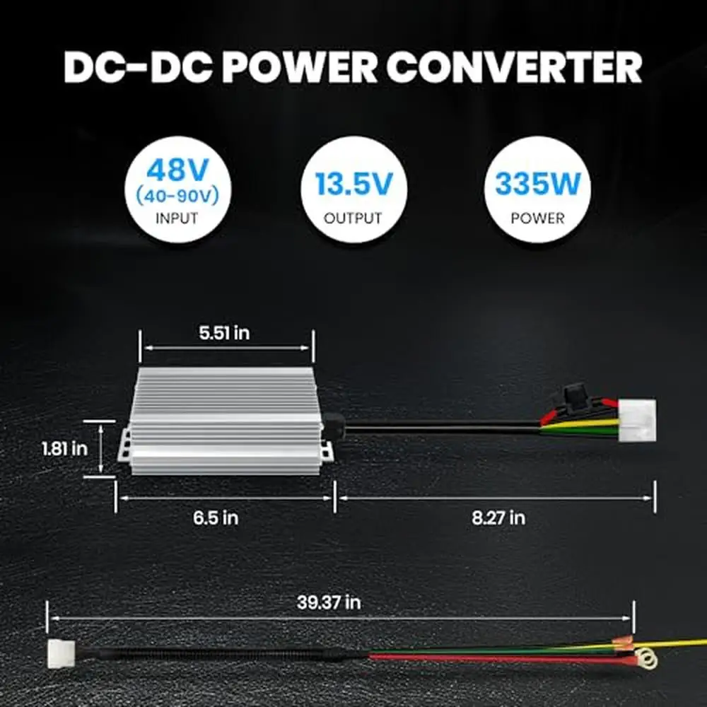 Step Down Converter 48V 72V 40V-90V to 12V 25A/335W Buck DC-DC Power Transformer Golf Carts RVs Trucks Boats Solar Systems Wind