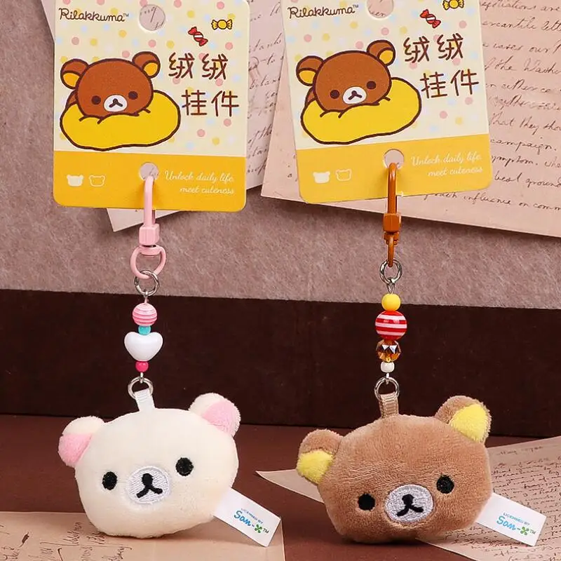 Cartoon Rilakkuma Korilakkuma Plush Toys Keychain Creative Peripheral Backpack Pendant Soft Stuffed Doll Friends Birthday Gift