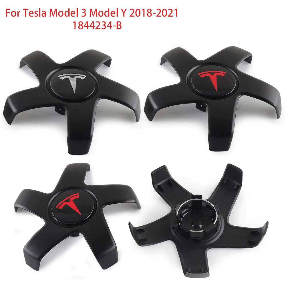 

4pcs 19-inch Car Wheel Hub Center Cover Emblem Modification Parts For Tesla Model 3 Model Y 2018-2021 1844234-B Auto Accessories