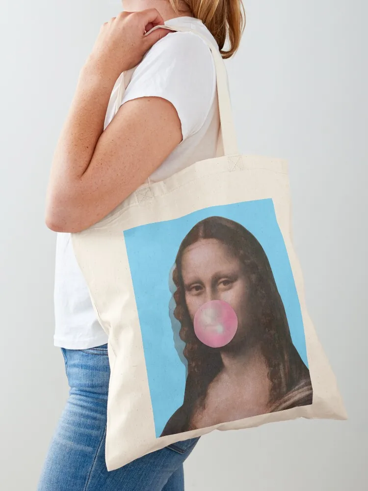 Mona Lisa (Leonardo da Vinci) with Bubblegum Tote Bag shopper bag women Customizable tote bag