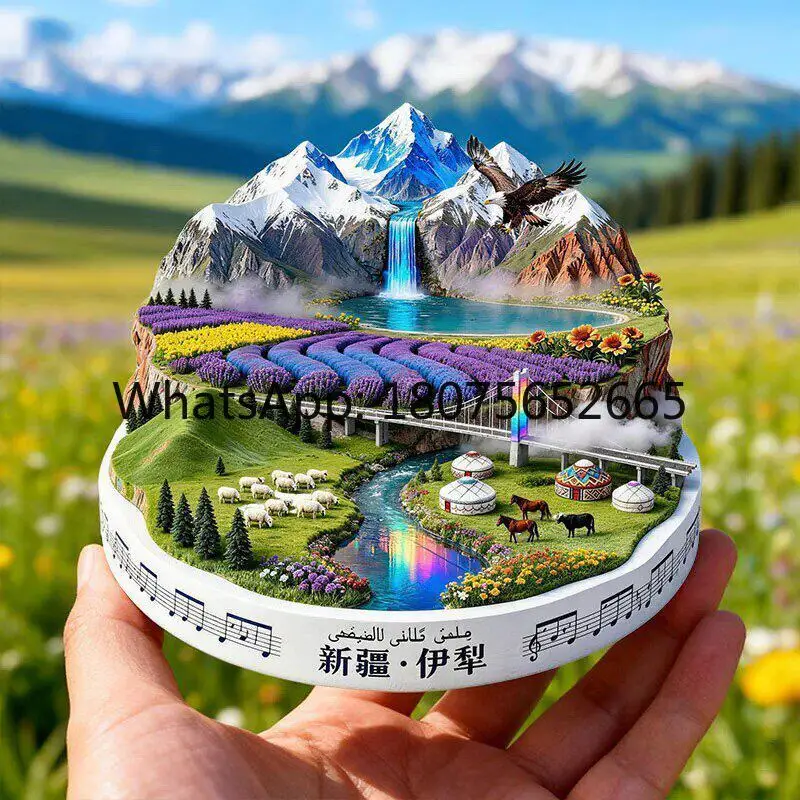 Yili refrigerator sticker metal magnetic sticker tourist souvenir chinese city souvenir