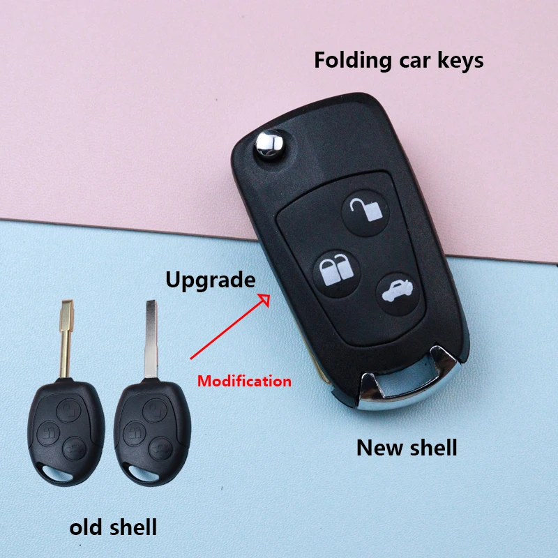 Modification Folding Car Key Fob Housing Case Shell for Ford Focus Mk2 MK7 Mk5 Mk6 Fiesta Fusion Mondeo Mk3 Transit Street Ka