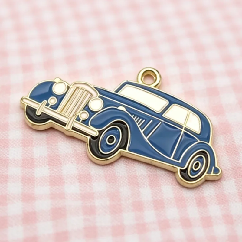 10pcs Car Pendant DIY Jewelry Accessories Alloy Drip Oil Pendant Keychain Earring Pendant view 4