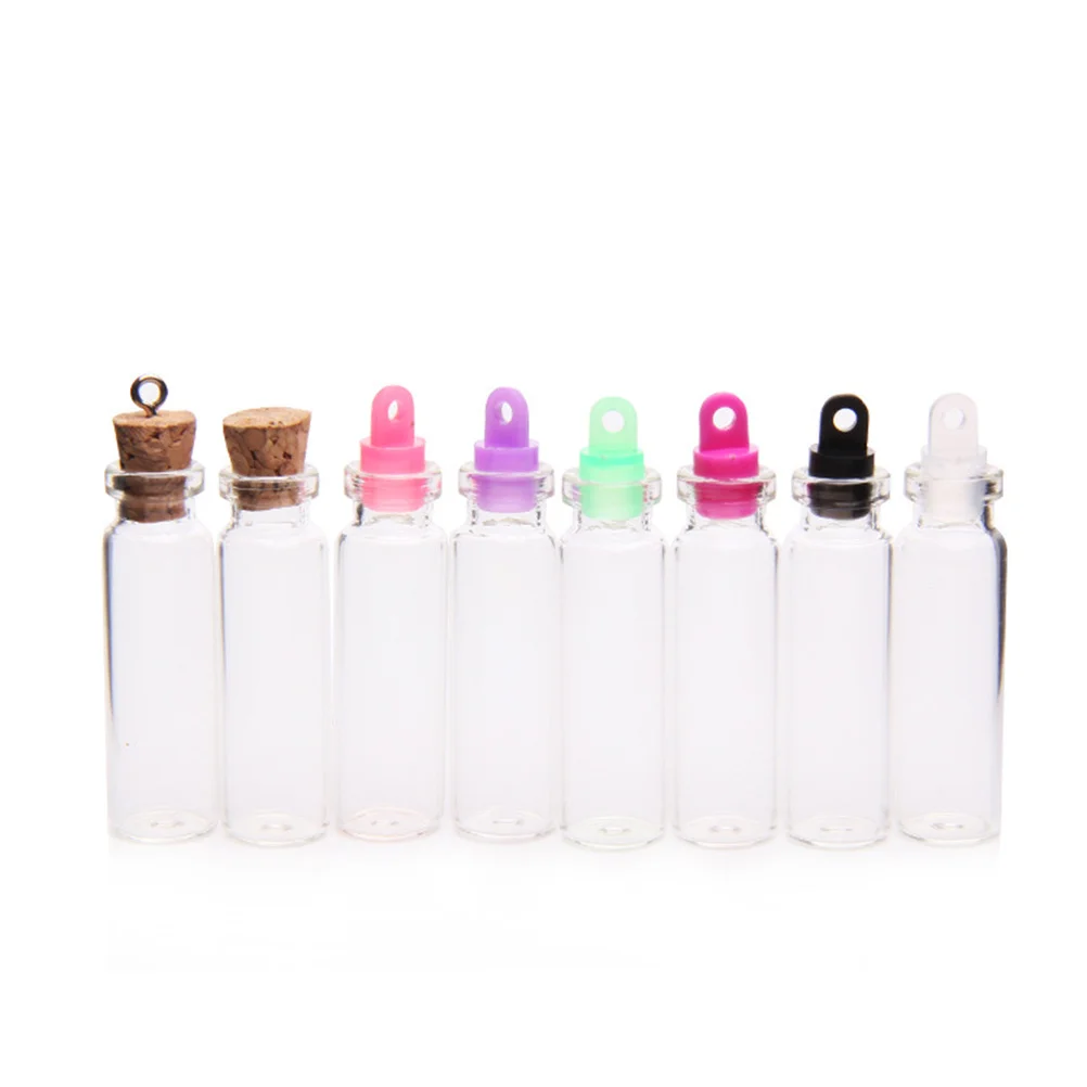 

50pcs 2ml Clear Small Mini Glass Jars Wish Bottles Sealed Drift Bottle with Plastic Stoppers (11x35mm)