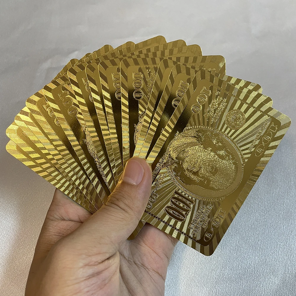 أوراق لعب من رقائق الذهب عيار 24 قيراط - مثالية لبوكر والنكات العملية وهدايا الحفلات! عيد الميلاد، الهالوين، هدية عيد الشكر