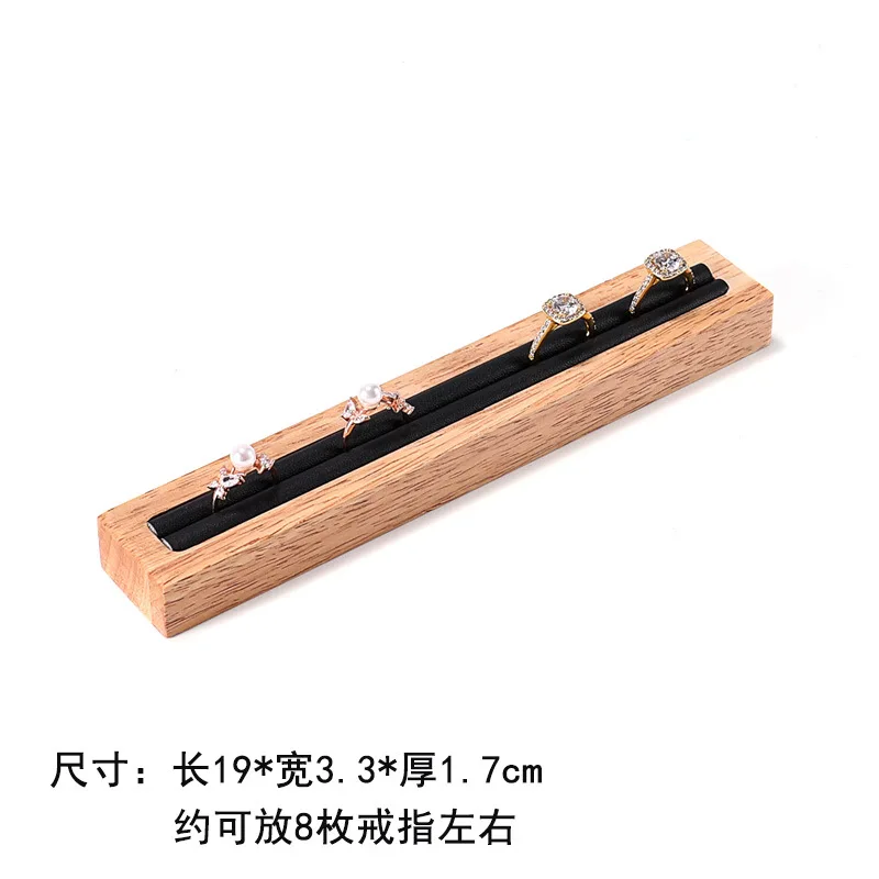 Solid Wood Ring Earrings Display Rack, Wooden Tray